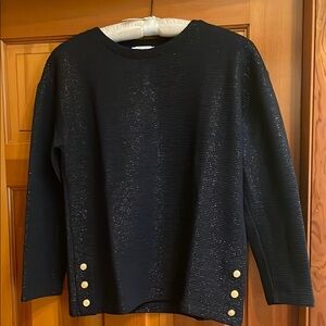 EUC Reiss ribbed navy pullover with copper threading